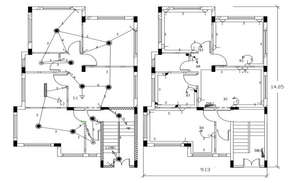 Ceiling Electrical Plan - Cadbull