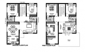 30' X 75' Dual House Plan AutoCAD File - Cadbull