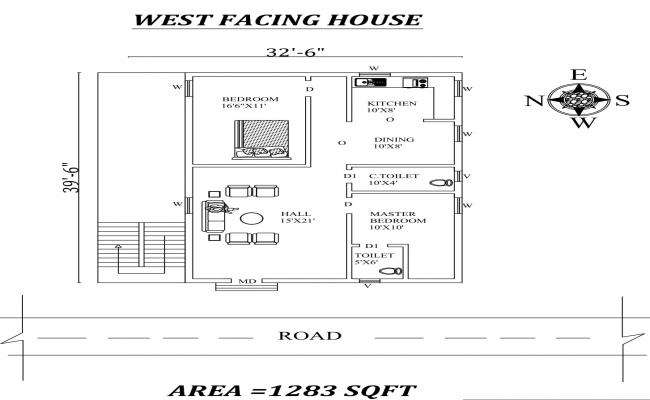 Housing structure detail 2d view layout dwg file - Cadbull