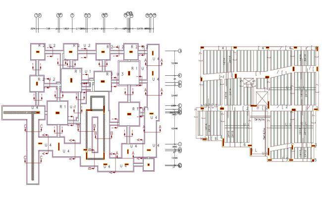 Elevation and section pillar plan autocad file - Cadbull