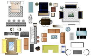 Household furniture blocks detail elevation dwg file - Cadbull