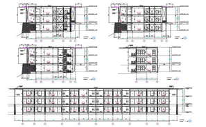 Plan, elevation and section of apartment 2d view CAD architecture ...