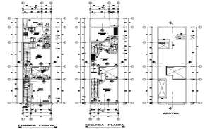 Plan of residential house with detail dimension in dwg file - Cadbull