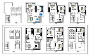 50'X50' Bungalow layout cad drawing is given in this cad file. Download ...