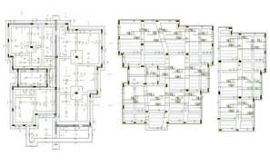 Column to stair section plan autocad file - Cadbull