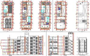 Architectural Apartment Building Design With Dimension DWG File - Cadbull