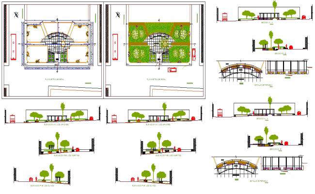 Theme park's classical equipment details dwg file - Cadbull