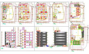 Modern Hotel plan design - Cadbull