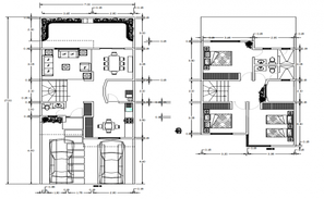 Top view interior of house detail dwg file - Cadbull