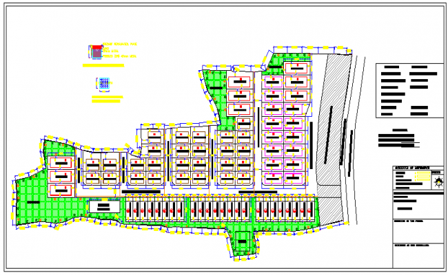 Pent house elevation detail and layout plan - Cadbull