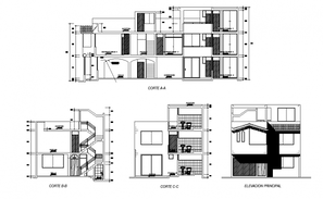 Elevation Drawing Of A House With Detail Dimension In Dwg File - Cadbull