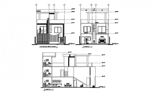 House design Modified print plan, elevation and section detail dwg file ...