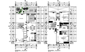 First floor and second floor house planning layout file - Cadbull