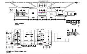 Domestic airport layout plan cad drawing details dwg file - Cadbull