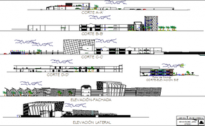 Two-story super market architecture project details dwg file - Cadbull