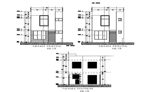 Residential House With Elevations In Dwg File - Cadbull