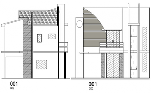 House front and back elevation details with floor plan dwg file - Cadbull