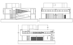 Joint House Front And Rear Elevation Design AutoCAD File - Cadbull