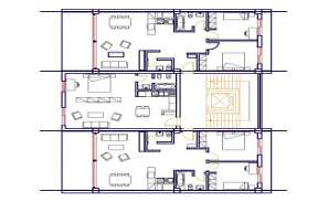 Residence Apartment Layout Design Architecture Cluster Plan AutoCAD ...