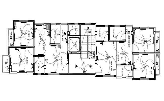 House ceiling electrical layout plan cad drawing details dwg file - Cadbull