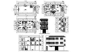 Dormitory apartment building in dwg file. - Cadbull