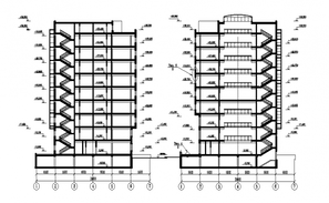 Apartment Building plan detail 2d view CAD construction block layout ...