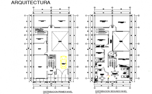 Luxuries three bedroom house distribution layout plan cad drawing ...