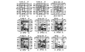 Plan, elevation and section guard house detail dwg file - Cadbull