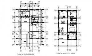 Family house in lima plan autocad file - Cadbull