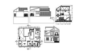 One family house structure details with column dwg file - Cadbull