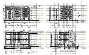 Row house elevation with its simple layout in AutoCAD file - Cadbull