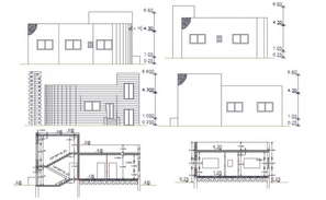 Bungalow drawing plan - Cadbull