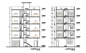 Section view of small Auditorium plan is given in this Autocad drawing ...