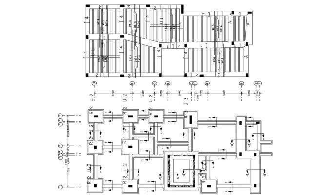 Column Foundation Plan Of Commercial Building AutoCAD File - Cadbull