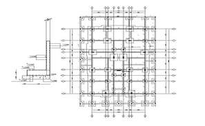 DWG drawing has the column & axis layout and foundation plan of the ...