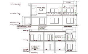 House Elevation Design 2d CAD Drawing free download - Cadbull