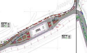 Section of the street plan detail dwg file. - Cadbull