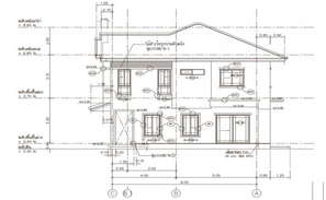 Front view of small house Elevation details is given in this AutoCAD ...