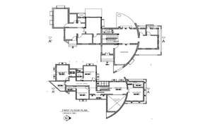 Front elevation house plan layout file - Cadbull