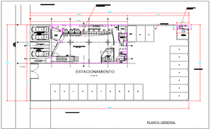 Local communal building elevation and section with door and window ...