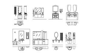 Creative bathroom 3d model cad drawing details skp file - Cadbull