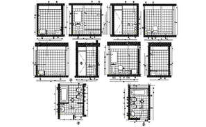 Toilet layout plan and interior details 3d design dwg file - Cadbull