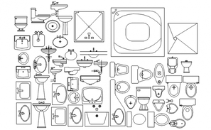 Bathroom Cad Blocks - Cadbull