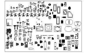 Bathroom accessories CAD block - Cadbull