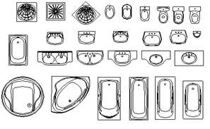 Creative bathroom blocks cad drawing details dwg file - Cadbull