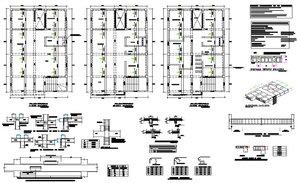 Staircase elevation and section detail dwg file - Cadbull