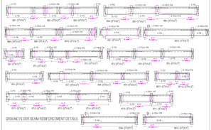 Typical beam construction and reinforcement details dwg file - Cadbull