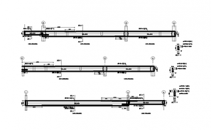 Beam plan and section working house plan detail - Cadbull