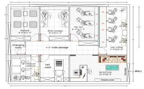 Salão de beleza e spa em AutoCAD, Baixar CAD (533.55 KB)