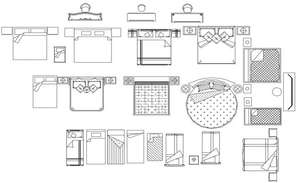 Bedroom furniture design view dwg file - Cadbull